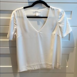 Forever 21 cream, cap-sleeve blouse